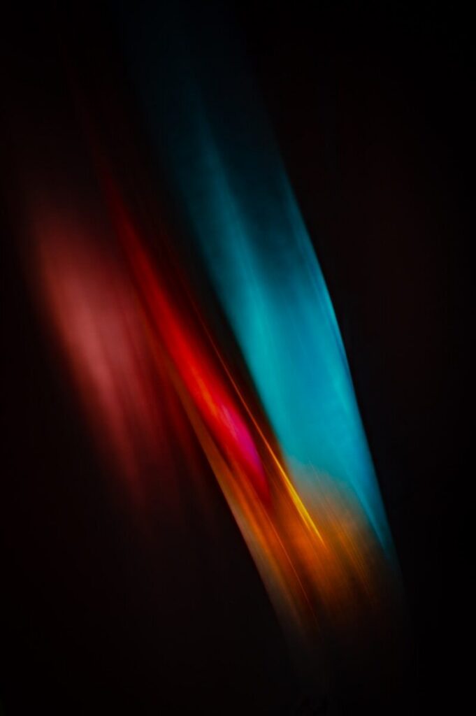 blue and red light in dark room